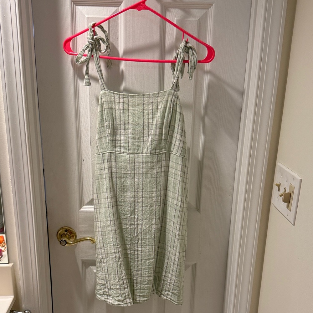 Hollister Plaid Tie Strap Dress